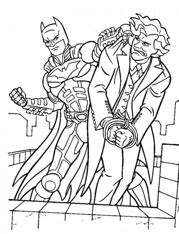 Batman nappaamassa konnaa Värityskuva