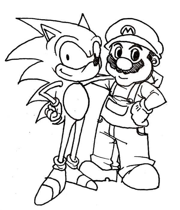 Mario Sonicin kanssa Värityskuva
