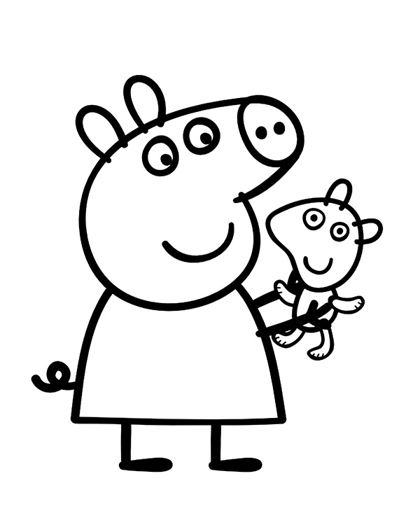 Peppa ja Nalle Värityskuva