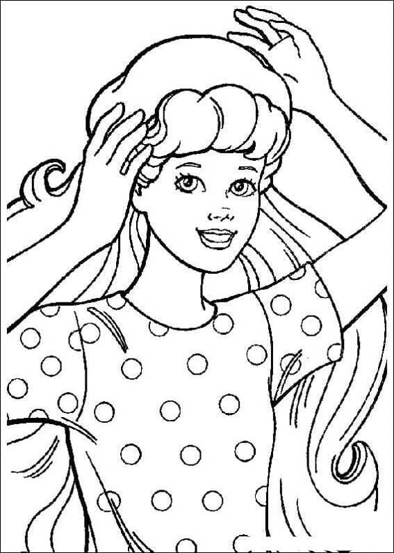 Siisti Barbie Värityskuva