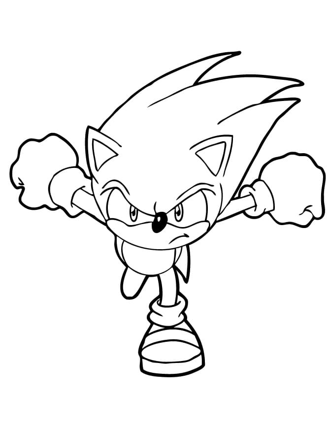 vihainen sonic piirros Värityskuva