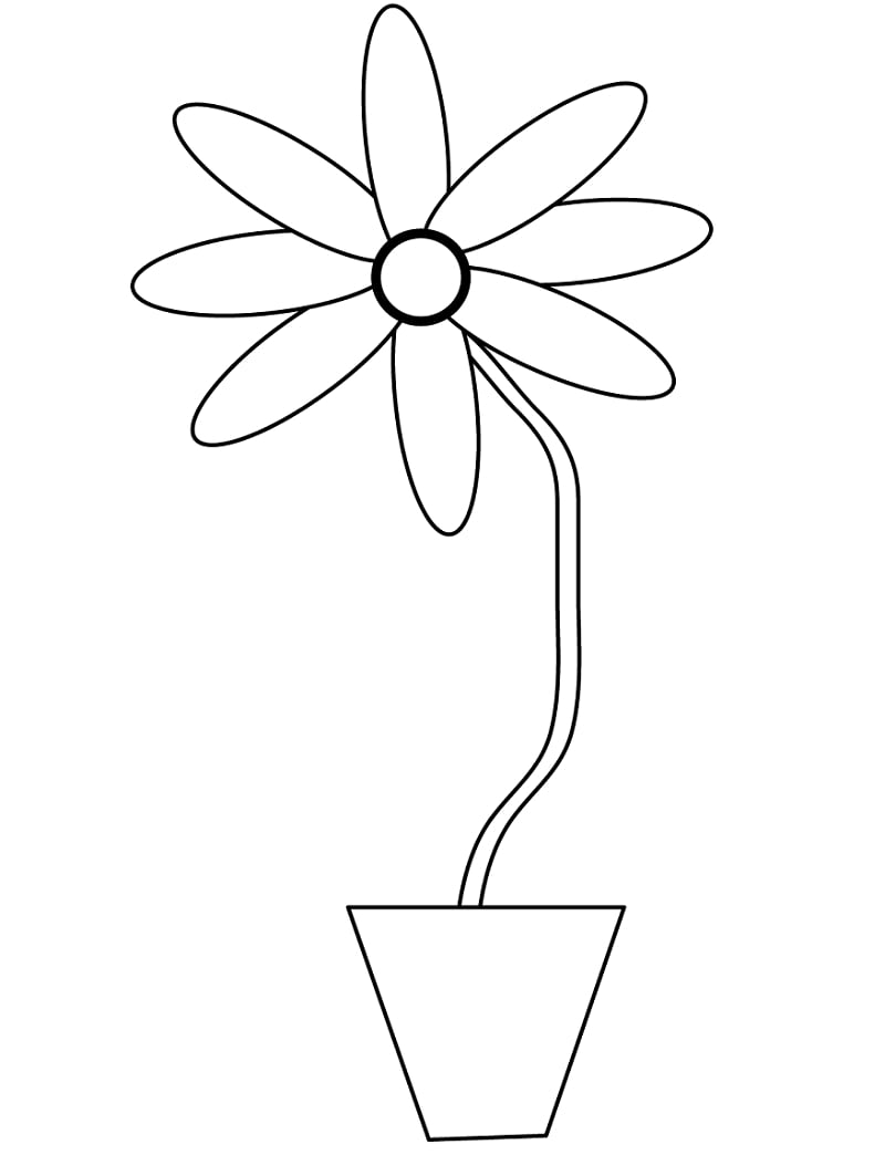 Daisy ruukussa 2 Värityskuva