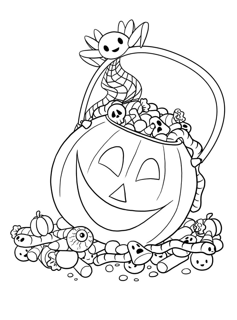 halloween karkkia Värityskuva