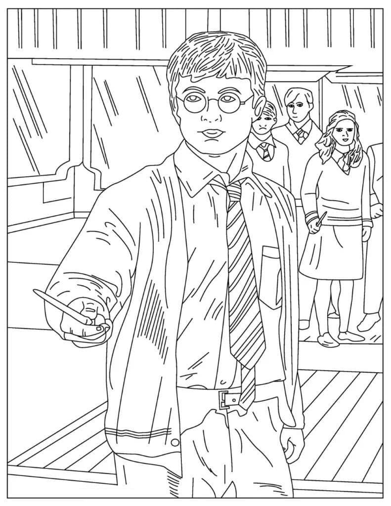 Harry Potter taikuuden avulla Värityskuva
