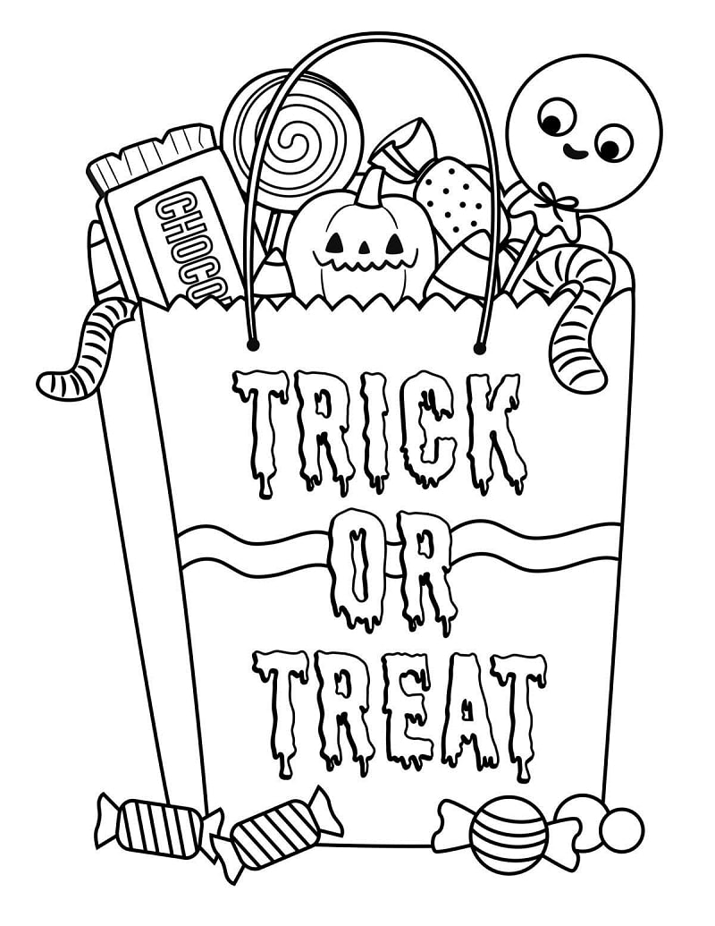 herkkuja halloweenissa Värityskuva