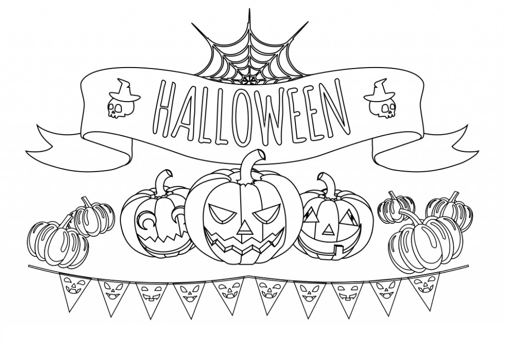 hyvää halloween päivää Värityskuva