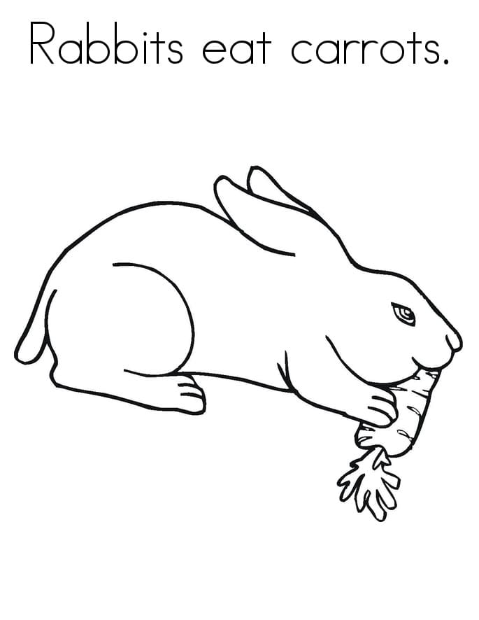 Pupu syö porkkanaa Värityskuva