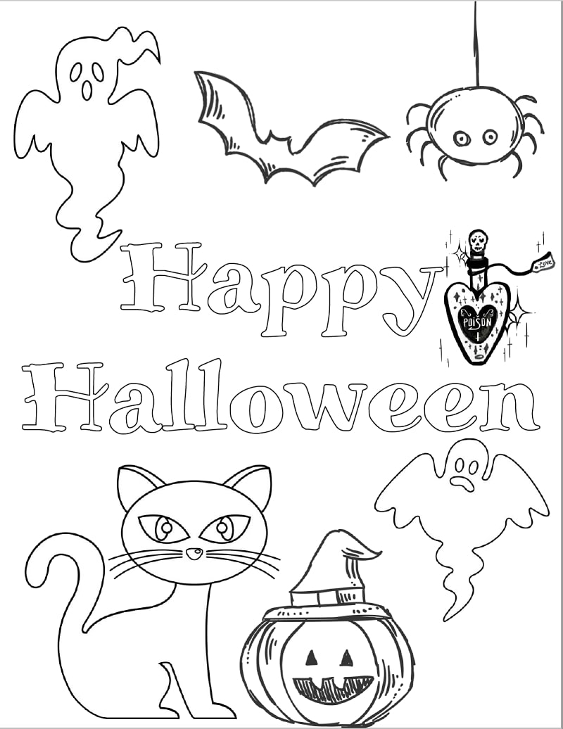 värityssivut lapsille halloween 2 Värityskuva