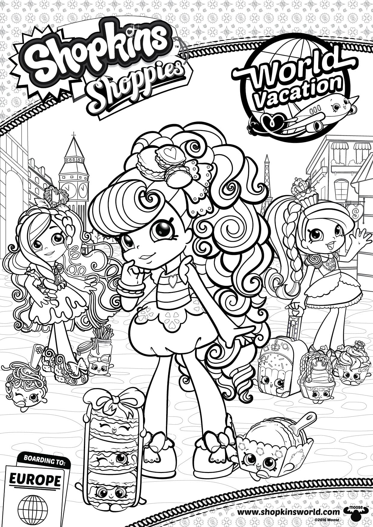Shopkins Shoppies -ryhmä Värityskuva