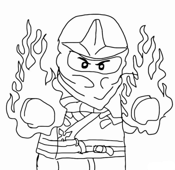 Tulinen ninja kai Värityskuva