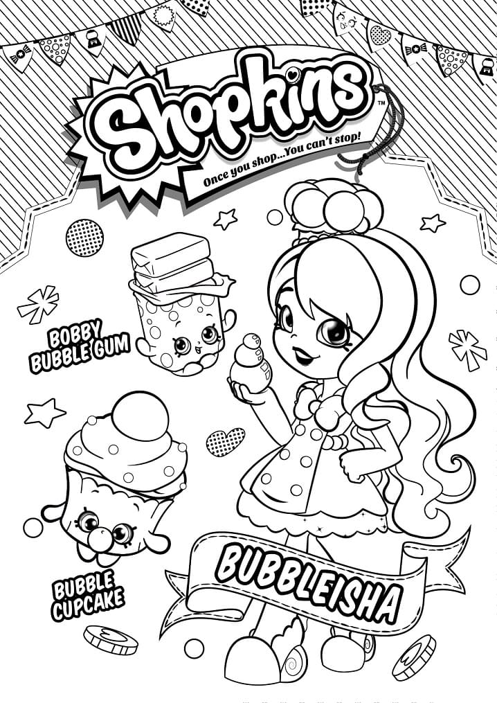 Tulostettavat Shopkins Shoppiet Värityskuva