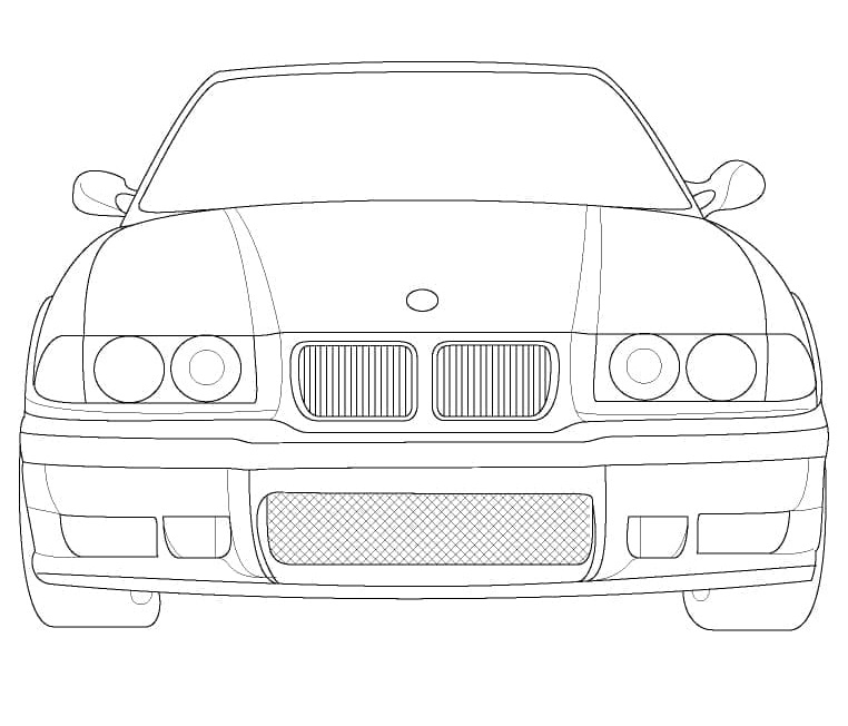 BMW etuosan väritys Värityskuva