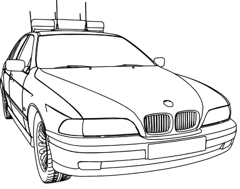 BMW poliisiauto. Värityskuva