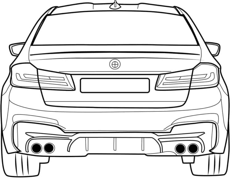 BMW takaosa. Värityskuva