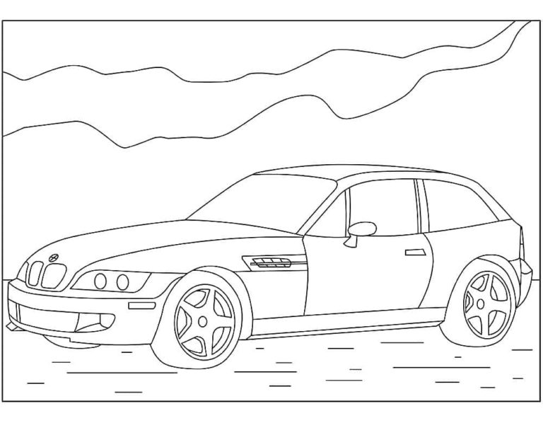 BMW viistoperä. Värityskuva
