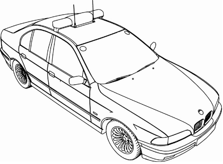 BMW vilkkuvilla valoilla. Värityskuva