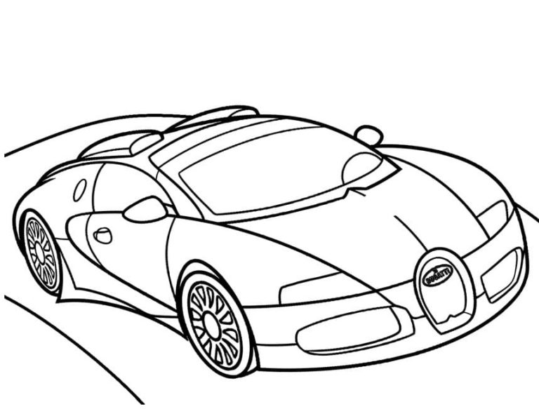 Bugatti radalla. Värityskuva