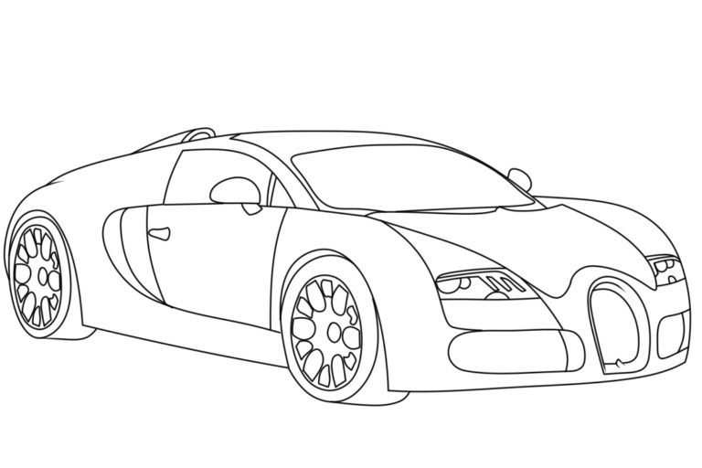 Bugatti värityssivu. Värityskuva