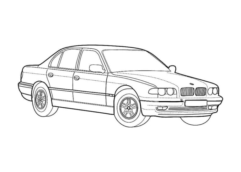 Klassinen BMW auto. Värityskuva