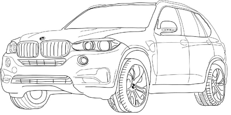Siisti BMW Jeep. Värityskuva