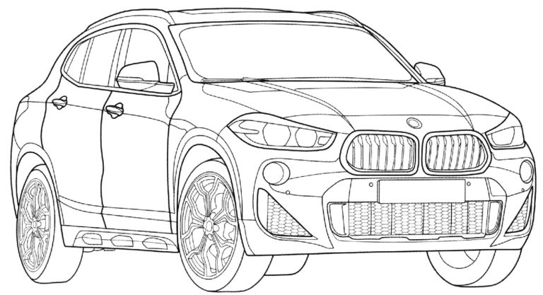 Siisti Jeep BMW. Värityskuva