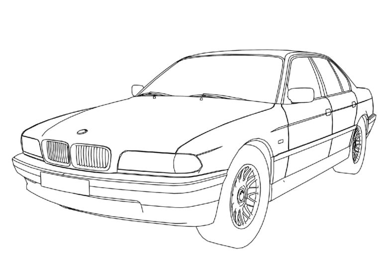Tiukka auto BMW. Värityskuva