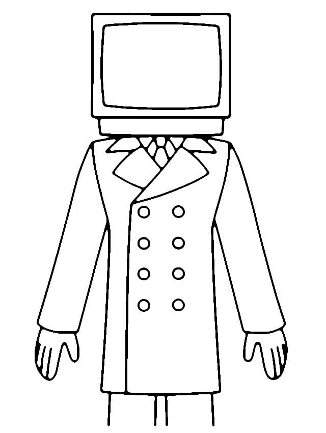 TV Man from Skibidi Käymälä Värityskuva