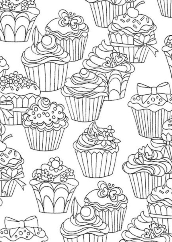 Erilaisia muffinsseja jokaiseen makuun Värityskuva
