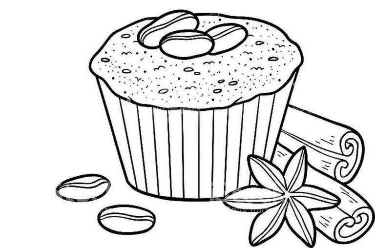 Kaneli muffini Värityskuva