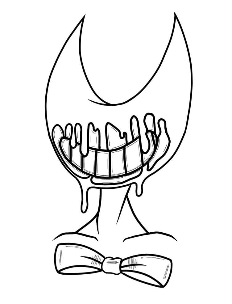 Ink Bendy Face väritys sivu Värityskuva
