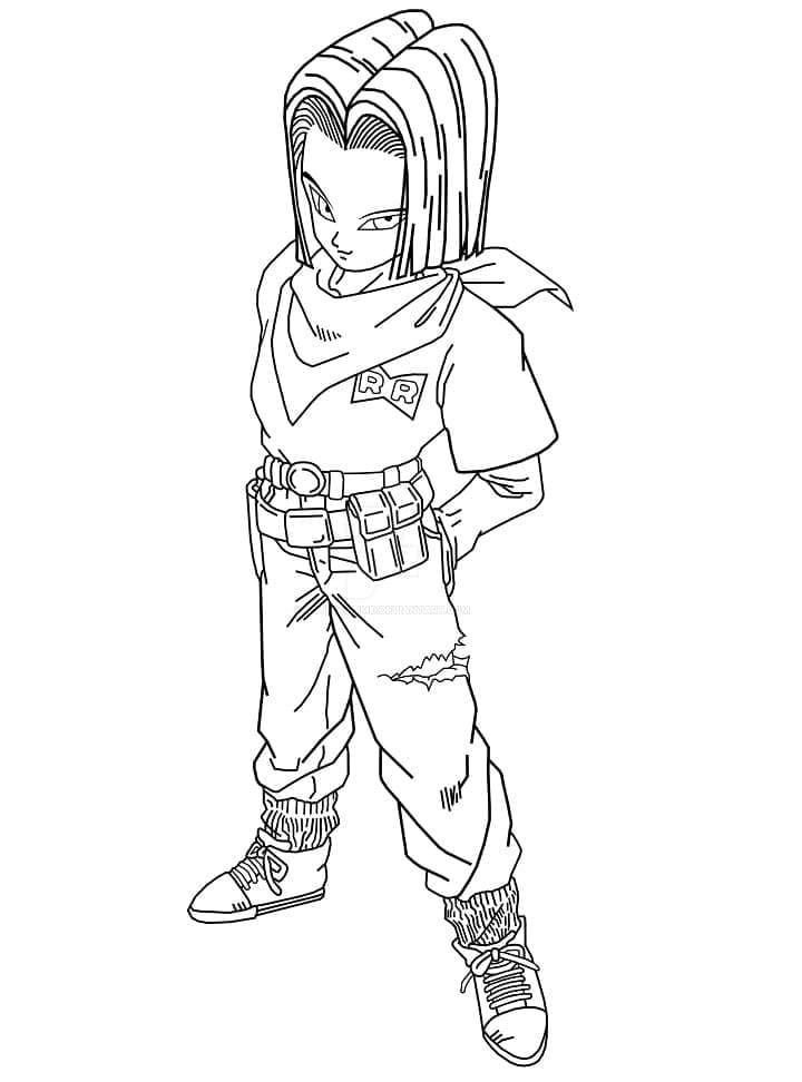 Android 18 Animesta Dragon Ball Z Värityskuva