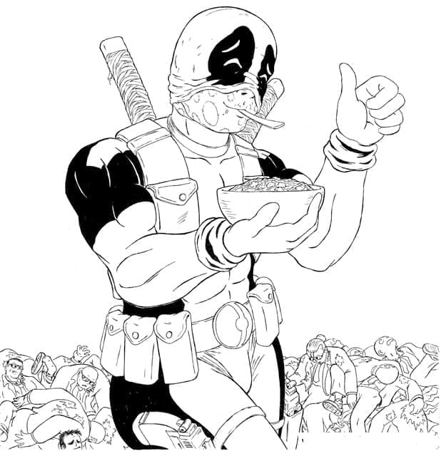 Deadpoolin Syöminen Värityskuva