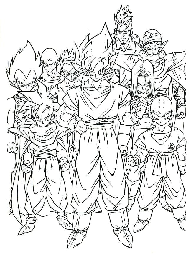 Hahmot Dragon Ball Z Värityskuva
