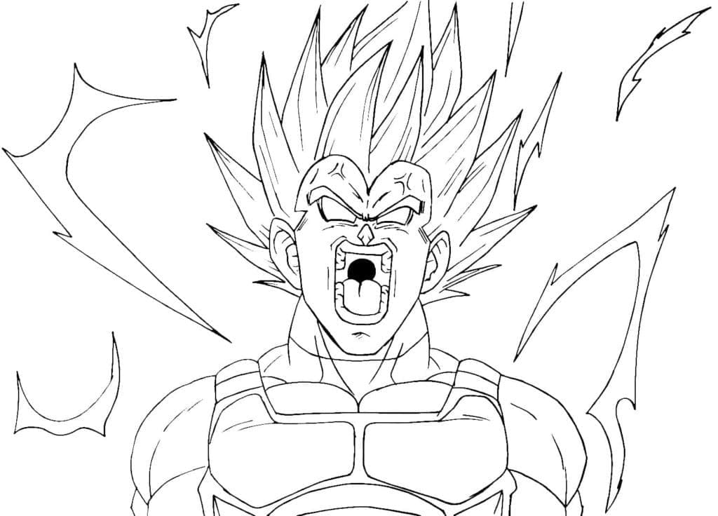 Vegeta Vihainen Värityskuva