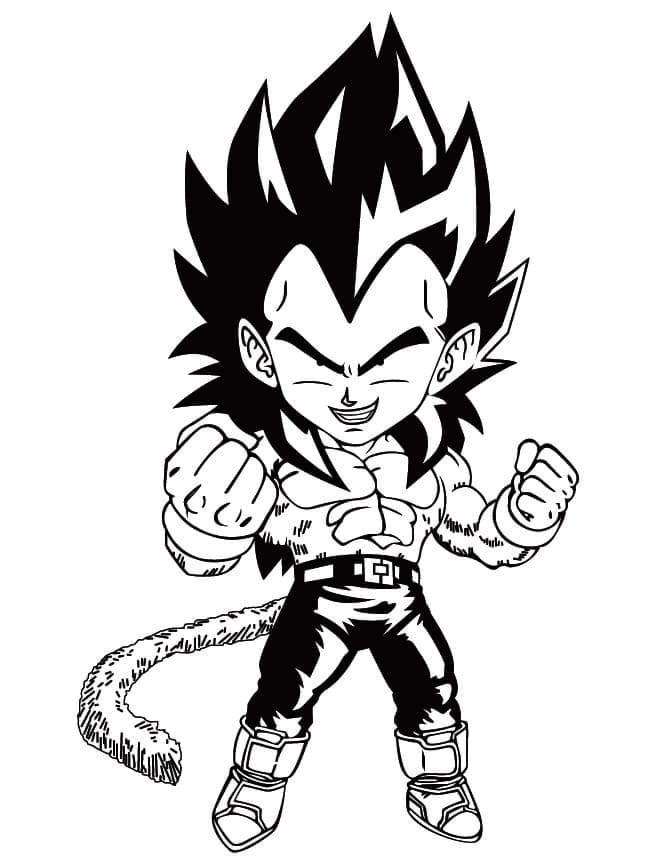Chibi Vegeta Supersaiyan Värityskuva