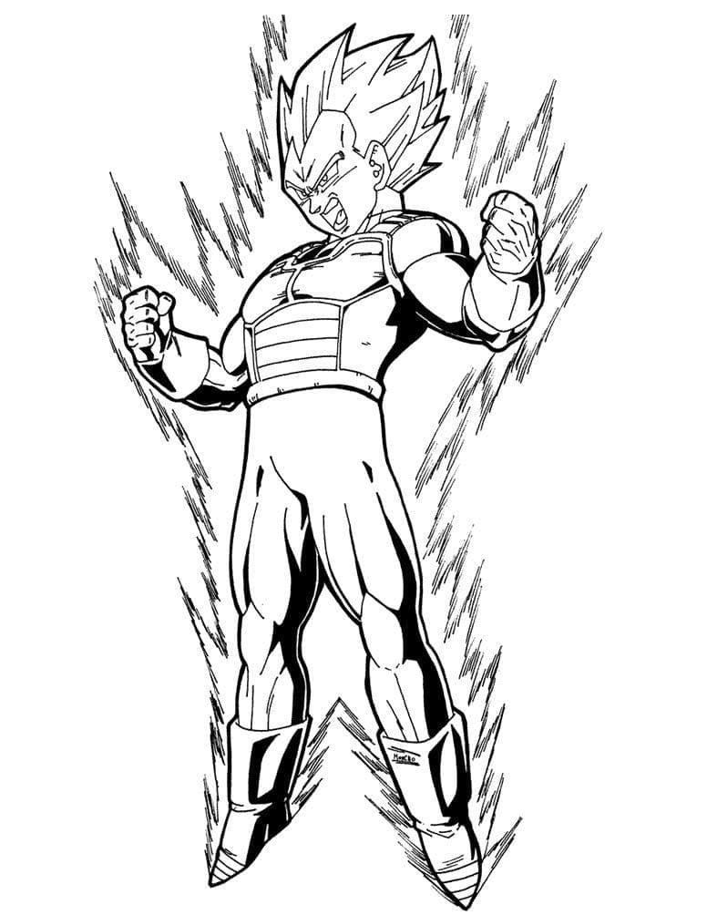 Vegeta Lohikäärmepallo Värityskuva