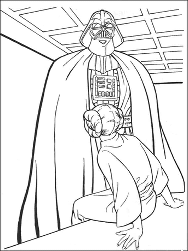 Darth Vader ja Leia Värityskuva