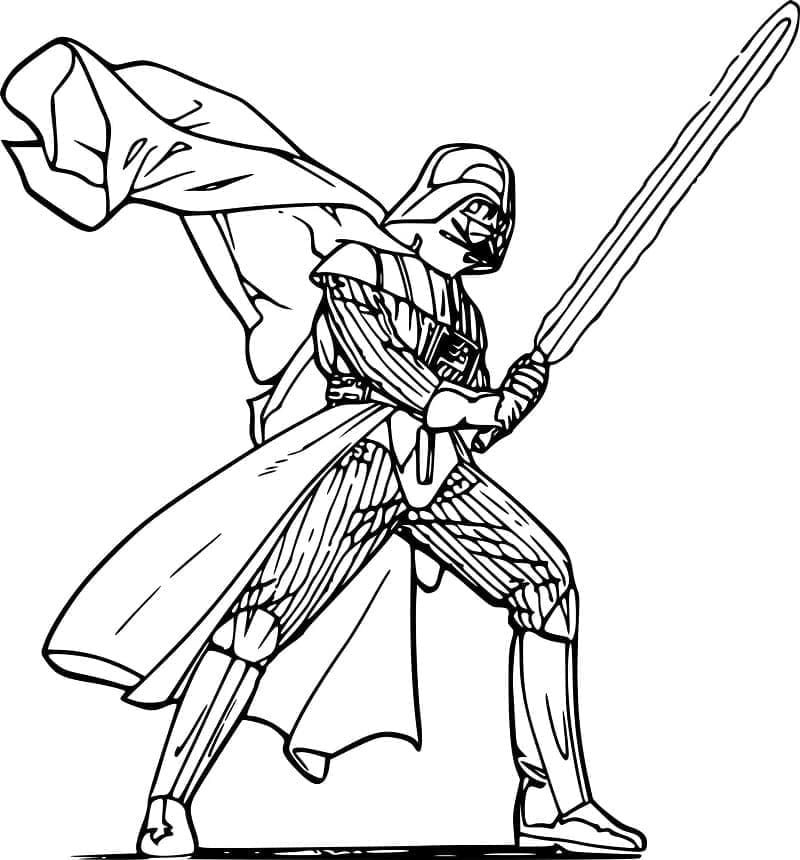 Darth Vader ja hänen valomiekansa Värityskuva