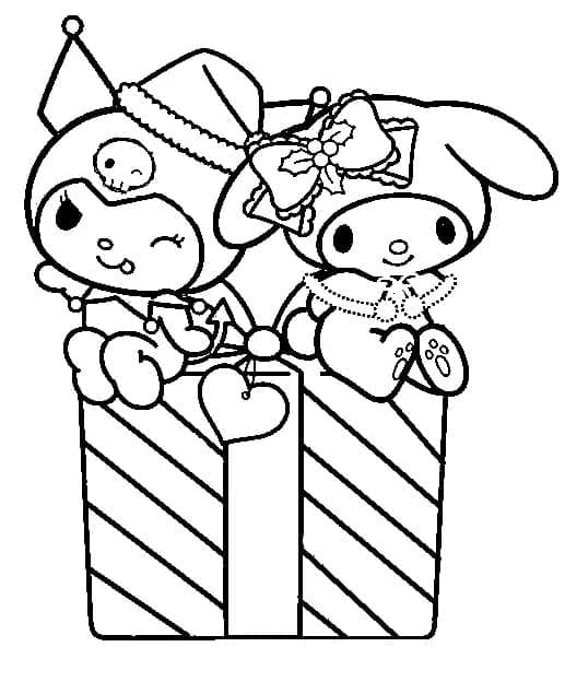 Kuromi Kanssa My Melody Jouluna Värityskuva