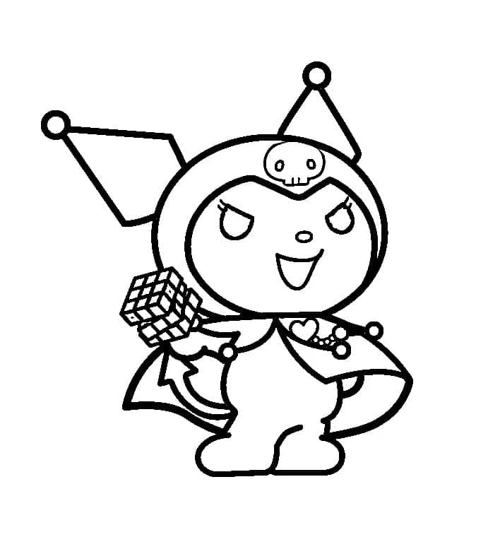 Kuromi ja Rubikin kuutio Värityskuva