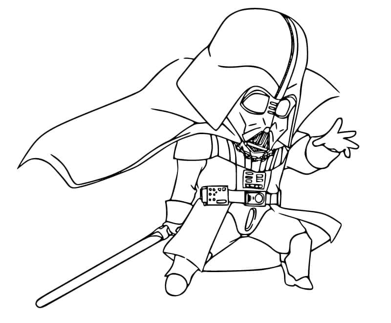 Suloinen Pikku Darth Vader Värityskuva