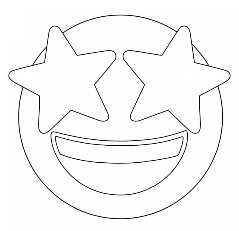 Tähtien lyömä emoji Värityskuva