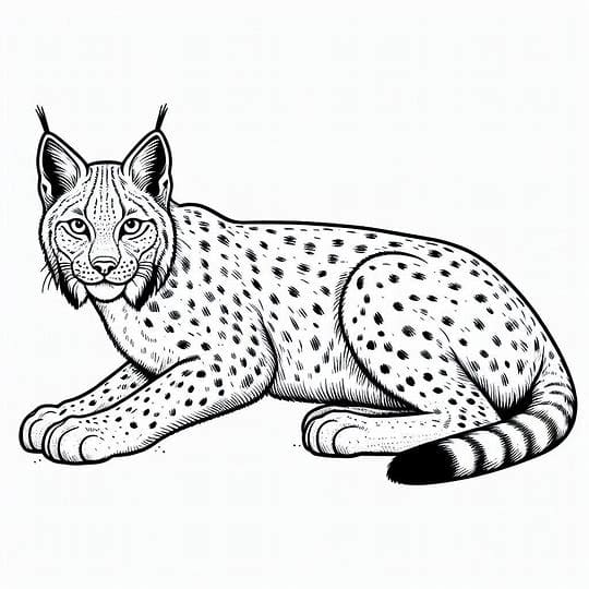Tulosta mukava ilves Värityskuva