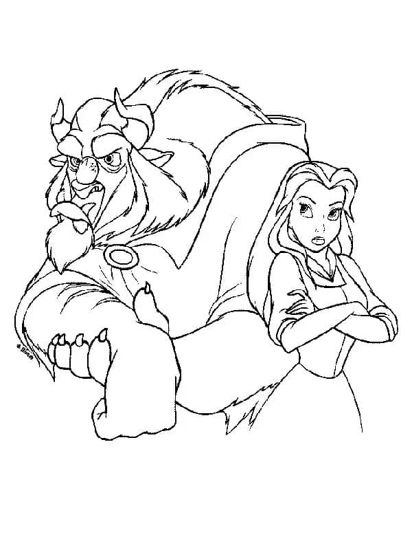 Kaunotar ja hirviö coloring pages