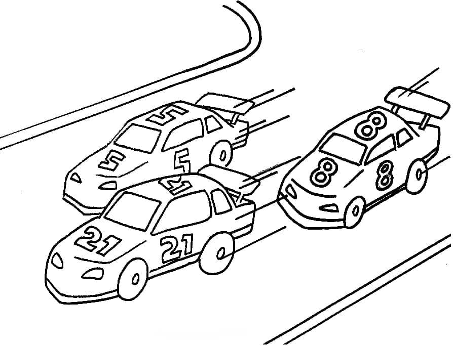 Kilpa-autot Värityskuva
