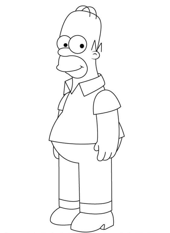 Hymyilevä Homer Simpson Värityskuva