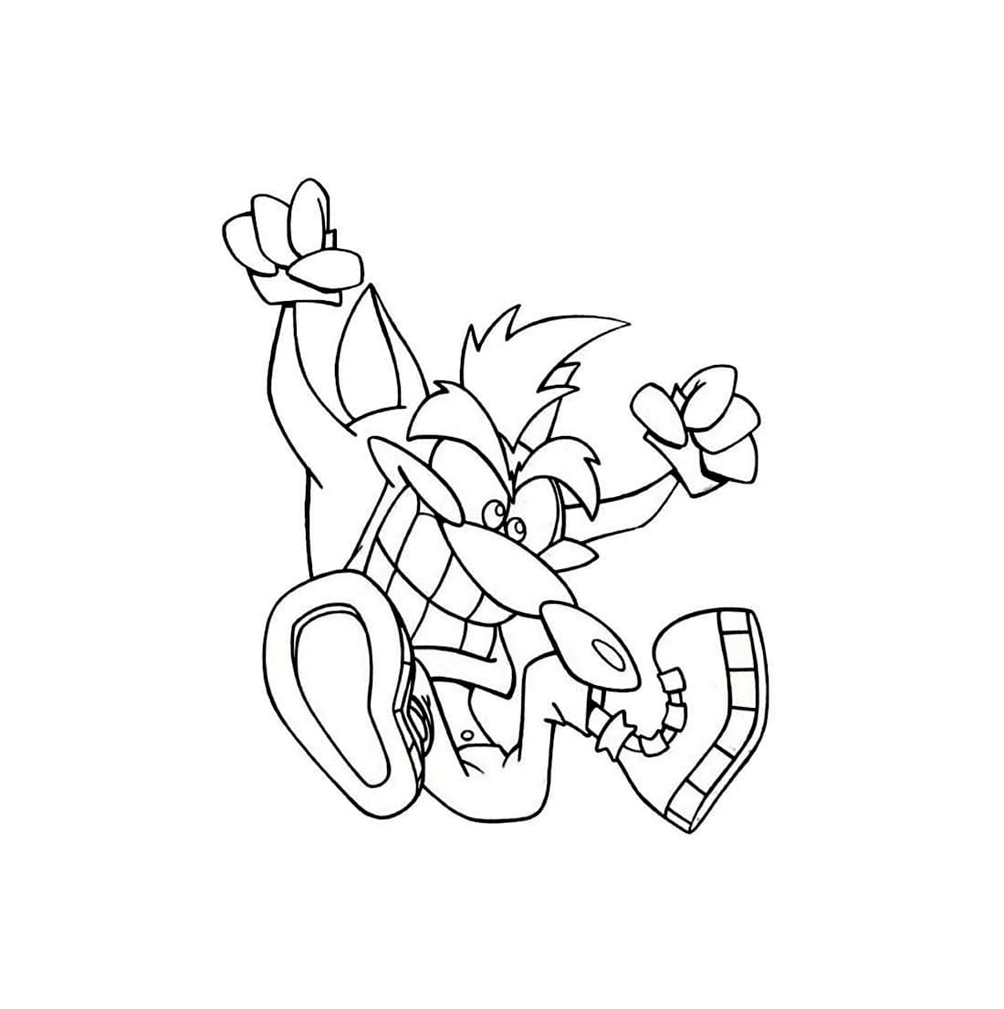 Voittajan Crash Bandicoot Jump Värityskuva