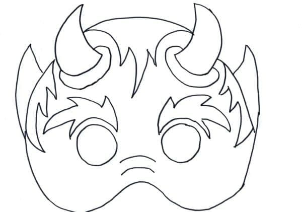 Halloween Demon naamio Värityskuva