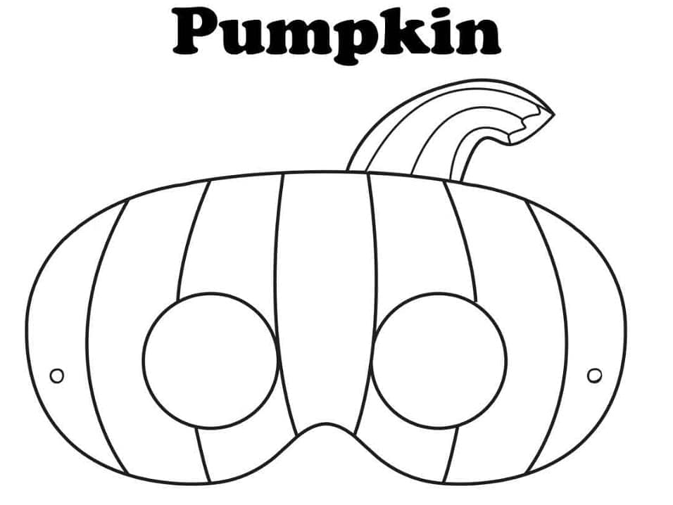 Helppo Halloween-naamio Värityskuva