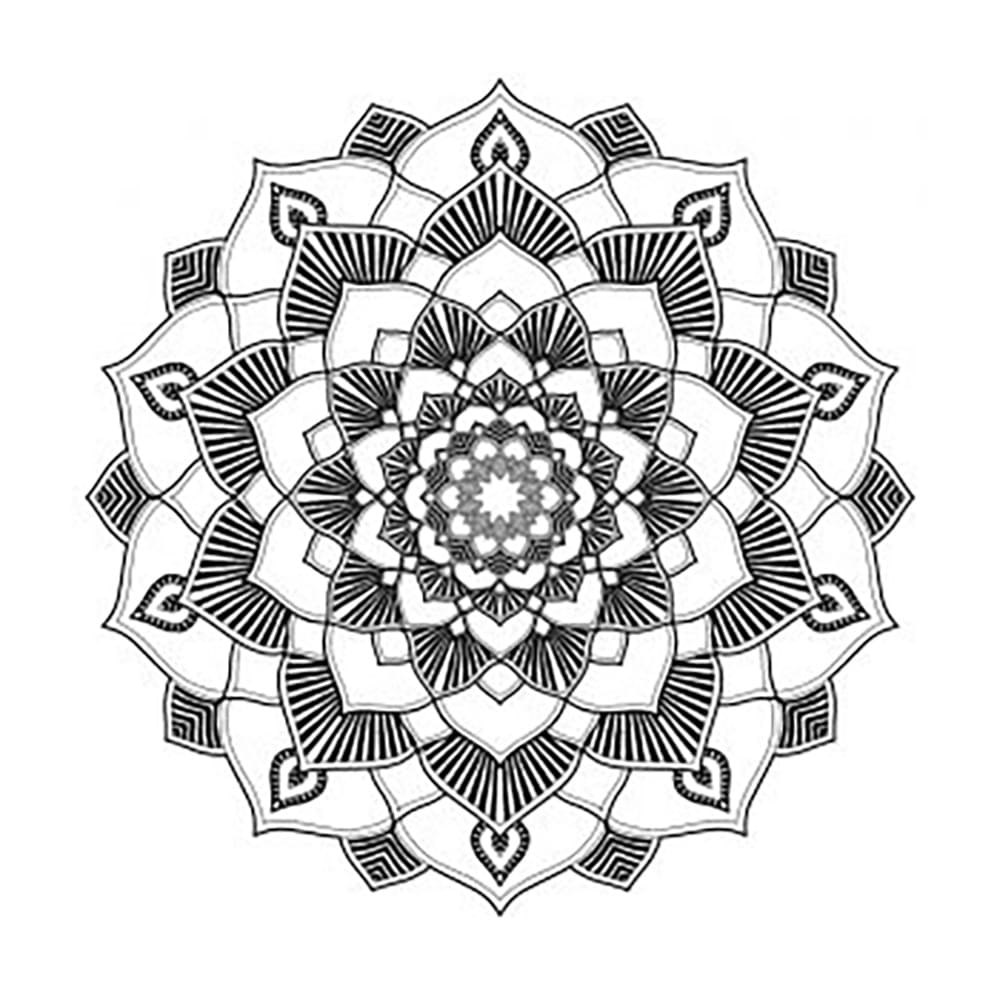 Monimutkainen rauhoittava Mandala Värityskuva